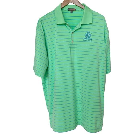 Peter Millar Other - Peter Millar Men's XL Summer Comfort Green Striped Polo Shirt Short Sleeve Golf